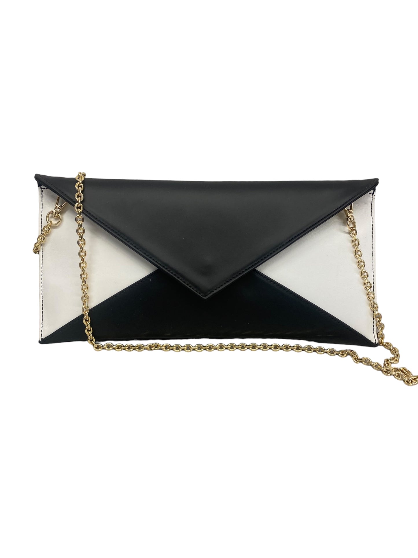 ERIS pochette in pelle bianco e nero