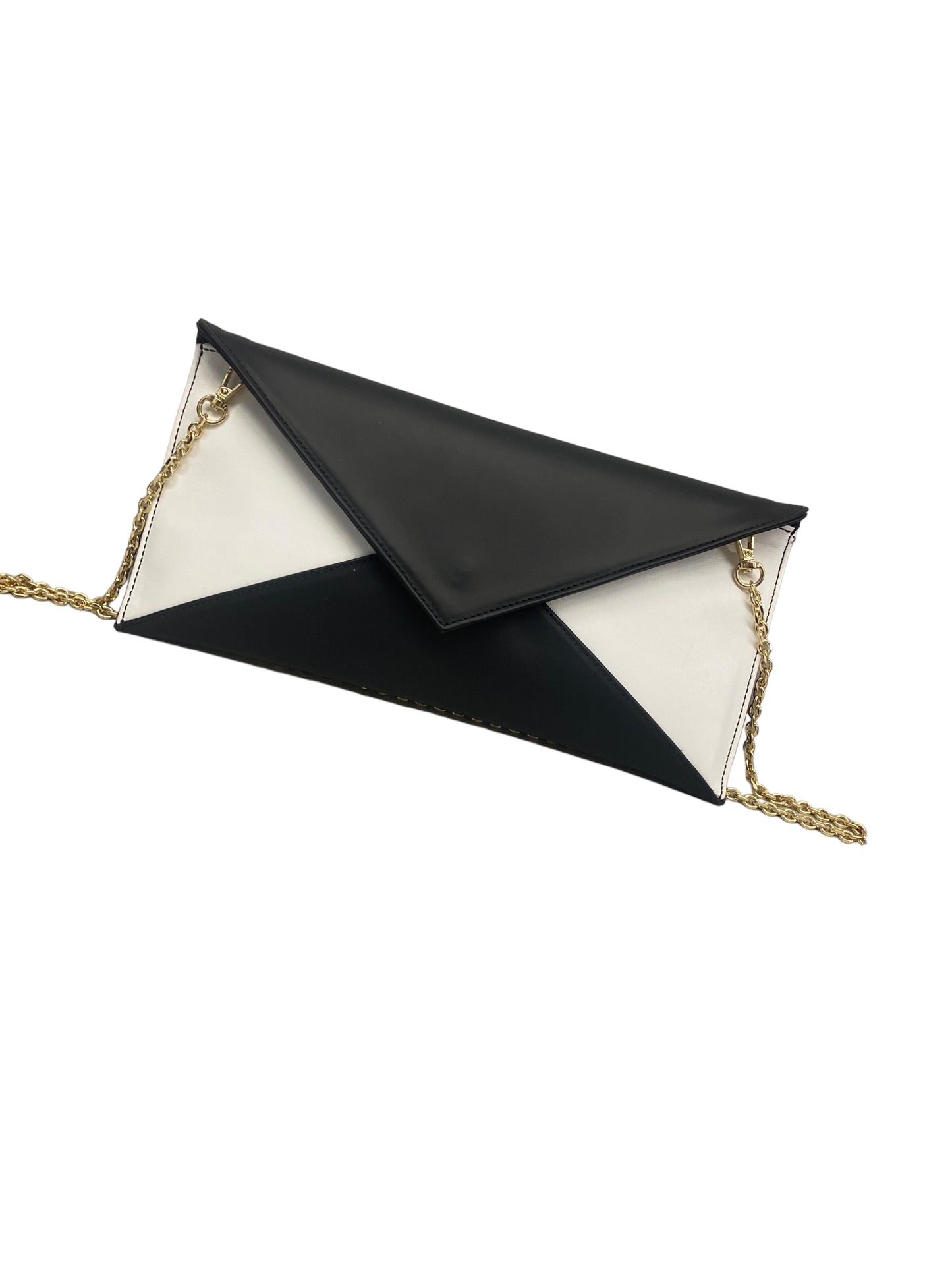 ERIS pochette in pelle bianco e nero