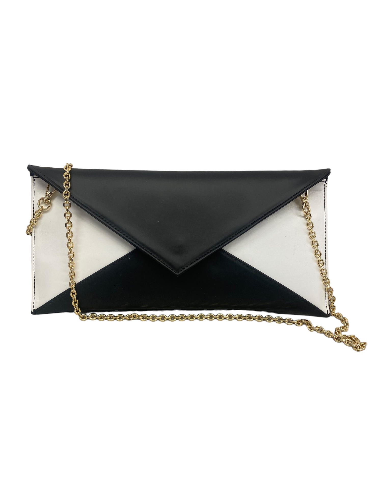 ERIS pochette in pelle bianco e nero